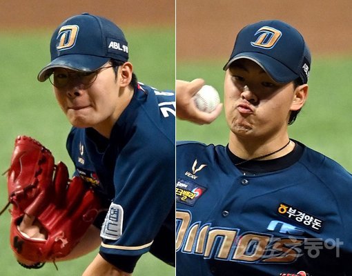 NC 김영규(왼쪽)-송명기. 스포츠동아DB