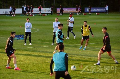 축구국가대표팀 훈련 모습. 스포츠동아DB