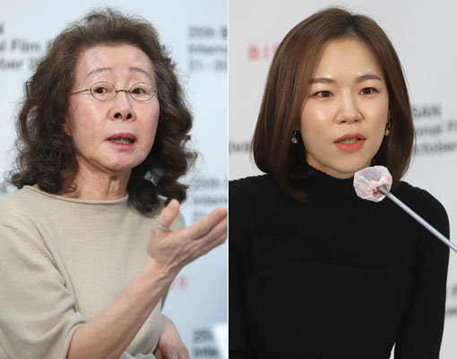영화 ‘미나리’ 온라인 기자회견 배우 윤여정(왼쪽)-한예리. 사진제공|부산국제영화제