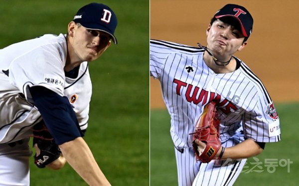 두산 플렉센(왼쪽), LG 이민호. 스포츠동아DB