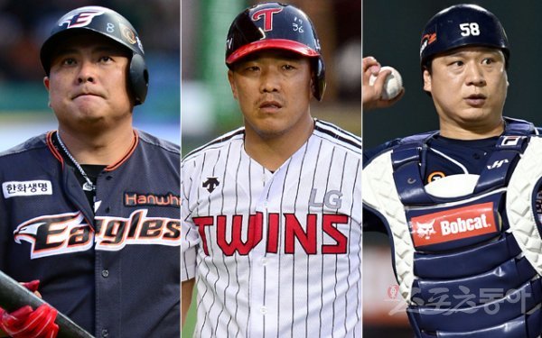 김태균, 정근우, 정상호(왼쪽부터). 스포츠동아DB