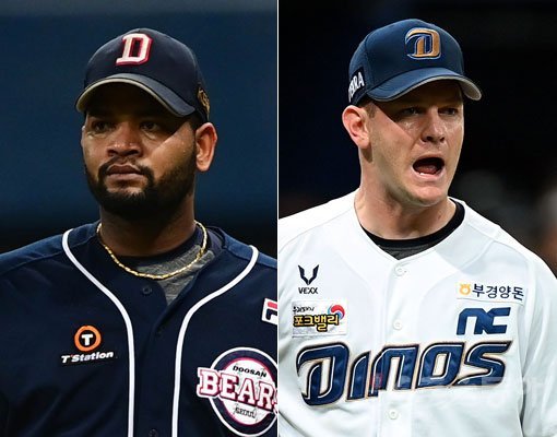 두산 알칸타라(왼쪽)-NC 루친스키. 스포츠동아DB