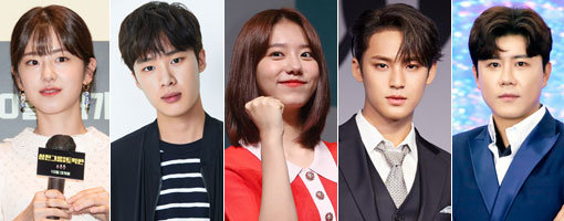 배우 박혜수·김동희·김소혜·그룹 세븐틴 민규·트로트가수 진해성(왼쪽부터)이 22일 연달아 학교폭력 의혹에 휩싸였다. 이들은 각 소속사를 통해 “사실무근”이라고 부인했다. 사진제공｜롯데엔터테인먼트·넷플릭스·스포츠동아DB·플레디스·포켓돌스튜디오