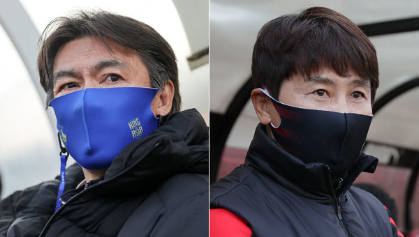 울산 홍명보 감독(왼쪽), 포항 김기동 감독. 사진제공 | 한국프로축구연맹