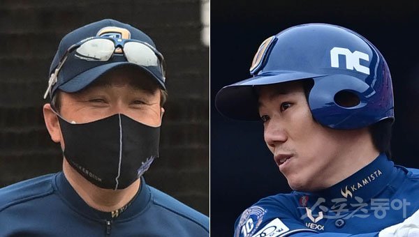 NC 이동욱 감독(왼쪽)과 모창민. 스포츠동아DB