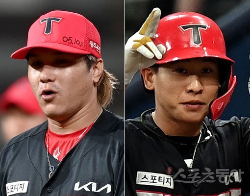 KIA 김선빈(왼쪽)-박찬호. 스포츠동아DB