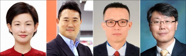 조주연 마케팅부문장(CMO·부사장), 김웅 상품1부문장(전무), 오재용 상품2부문장(전무), 황정욱 재무부문장(CFO·전무). 사진제공 l 홈플러스