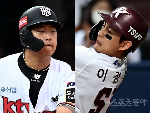 KT 강백호(왼쪽), 키움 이정후. 스포츠동아DB