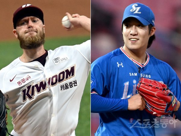 키움 요키시(왼쪽), 삼성 원태인. 스포츠동아DB