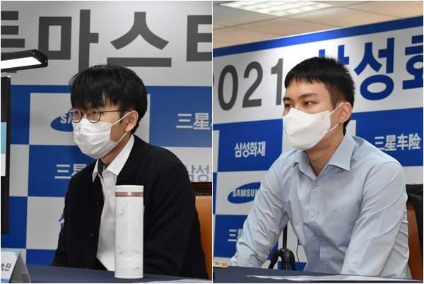 신진서 9단(왼쪽)-박정환 9단.