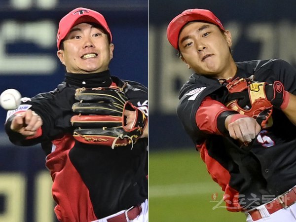 KIA 류지혁(왼쪽), 김태진. 스포츠동아DB