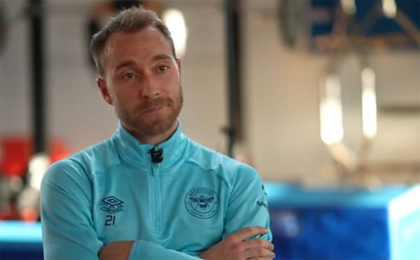 BBC 스포츠와 인터뷰 중인 에릭센. 방송화면 캡처.