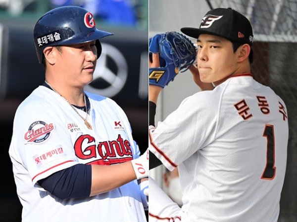 롯데 이대호(왼쪽), 한화 문동주. 사진 | 스포츠동아DB, 한화 이글스