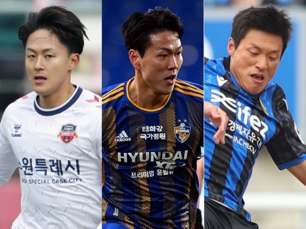 수원FC 이승우, 울산 김영권, 인천 이명주(왼쪽부터). 사진 | 한국프로축구연맹, 스포츠동아DB