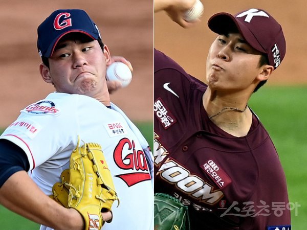롯데 김진욱(왼쪽), 키움 장재영. 스포츠동아DB
