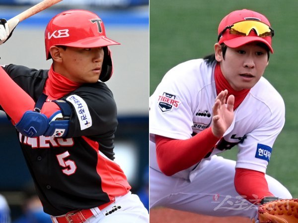 KIA 김도영(왼쪽), 박찬호. 스포츠동아DB