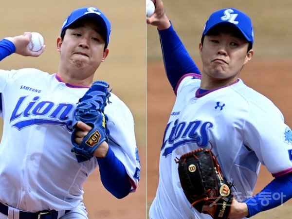 삼성 양창섭(왼쪽), 장필준. 스포츠동아DB