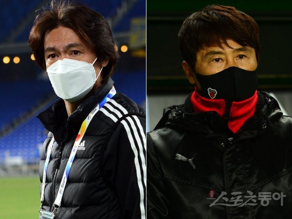 울산 홍명보 감독(왼쪽), 포항 김기동 감독. 스포츠동아DB
