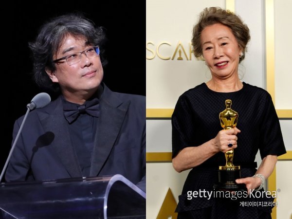 봉준호·윤여정(오른쪽). 사진=게티이미지코리아