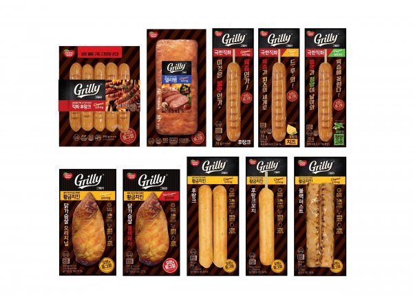동원F&B의 직화햄 브랜드 ‘그릴리’ 제품군. 사진제공 l 동원F&B