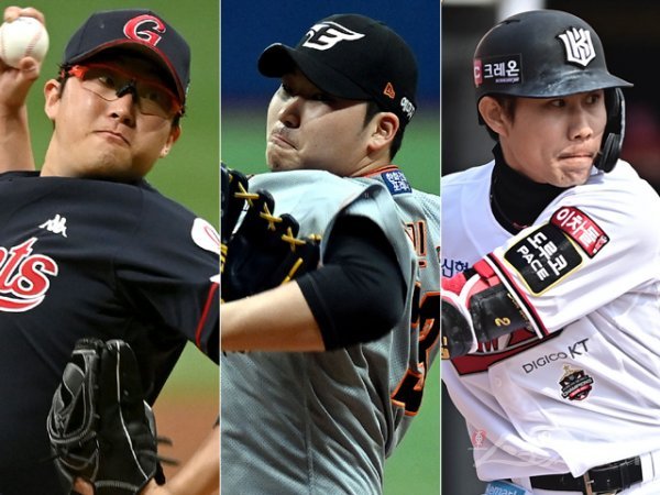롯데 박세웅, 한화 김민우, KT 심우준(왼쪽부터). 스포츠동아DB