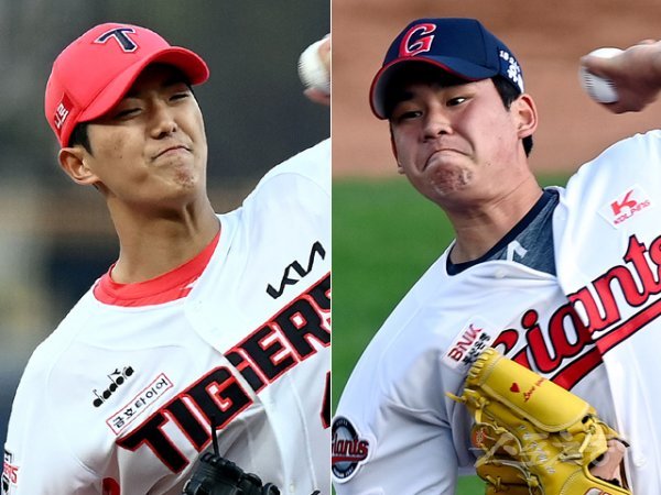 KIA 이의리(왼쪽), 롯데 김진욱. 스포츠동아DB