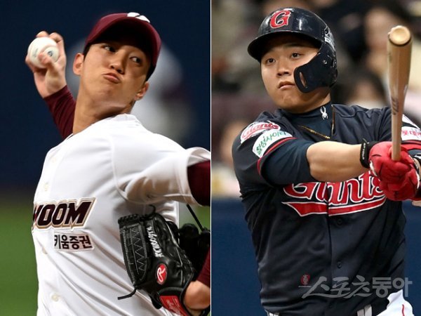 키움 안우진(왼쪽), 롯데 한동희. 스포츠동아DB