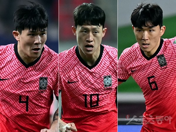 김민재, 이재성, 황인범(왼쪽부터). 스포츠동아DB