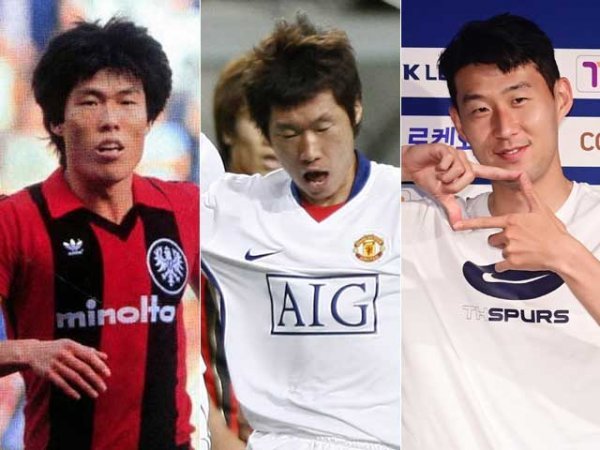 차범근, 박지성, 손흥민(왼쪽부터).