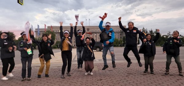 키예프 광장에서 부산월드엑스포를 외치는 원정대