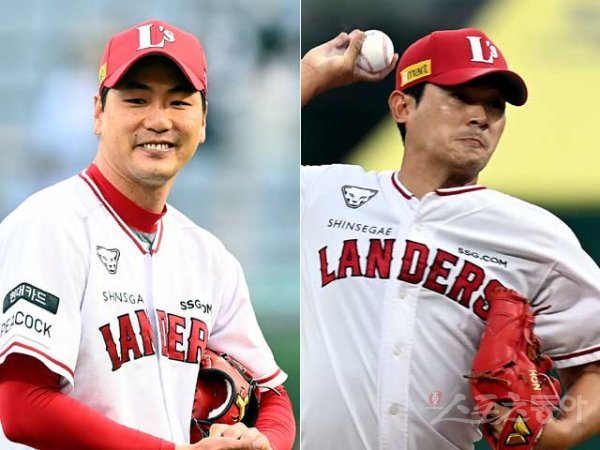 SSG 김광현(왼쪽), 노경은. 스포츠동아DB