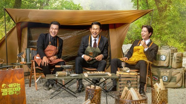 배우 신승환·박성웅·홍종현(왼쪽부터)이 채널A·ENA 새 예능프로그램 ‘배우는 캠핑짱’을 통해 “진솔한 매력을 담뿍 드러내겠다”며 포부를 드러냈다. 사진제공|채널A·ENA