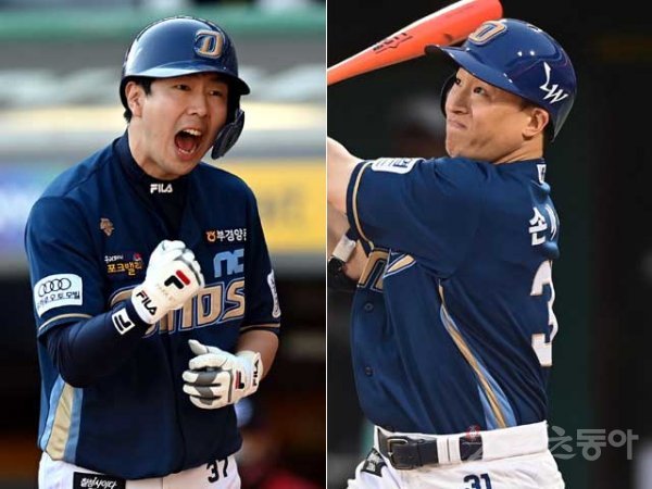 NC 박건우(왼쪽), 손아섭. 스포츠동아DB