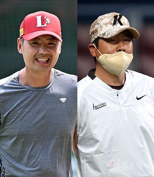 SSG 김원형 감독(왼쪽), 키움 홍원기 감독. 스포츠동아DB