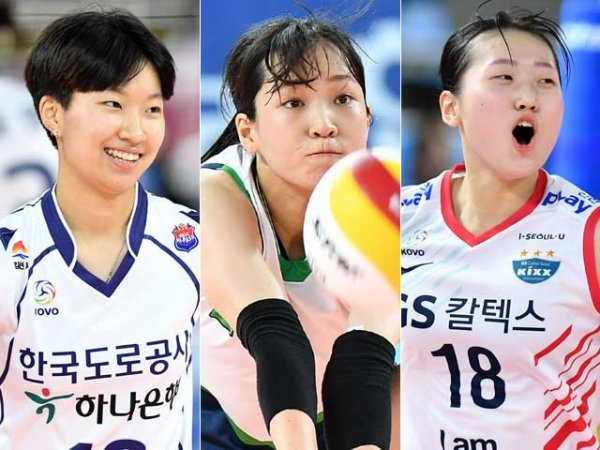 한국도로공사 김세인, 현대건설 정시영, GS칼텍스 권민지(왼쪽부터). 사진제공 | KOVO