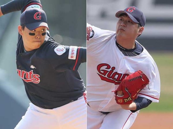 롯데 서준원(왼쪽), 나균안. 사진제공 | 롯데 자이언츠