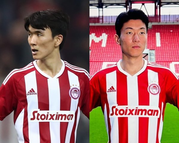 올림피아코스 황인범(왼쪽)·황의조. 사진출처|올림피아코스 FC 페이스북