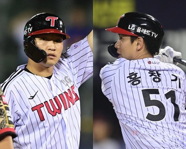LG 박해민(왼쪽), 홍창기. 스포츠동아DB