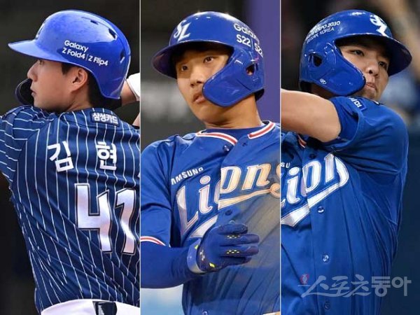 삼성 김현준, 이재현, 김영웅(왼쪽부터). 스포츠동아DB