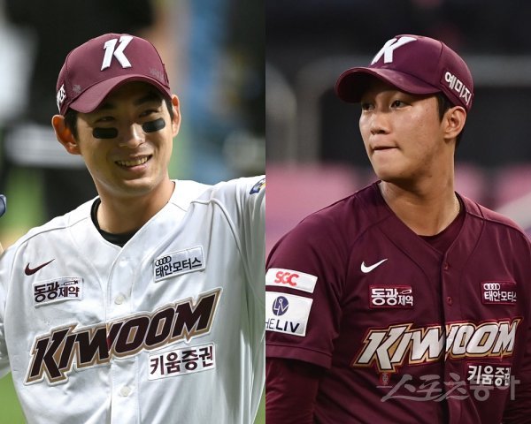키움 이정후(왼쪽)·안우진. 스포츠동아DB