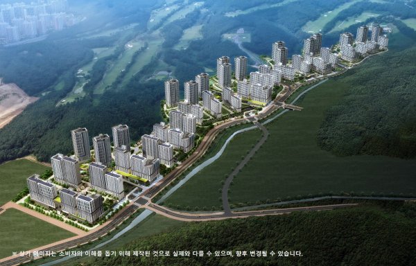 동탄2신도시 내 최대 규모인 신주거문화타운에 들어서는 동탄 파크릭스 조감도. 다양한 생활인프라를 갖춘 미니신도시급 주거타운에 조성되고, 2000세대가 넘는 대규모 단지로 조성된다. 차별화된 커뮤니티와 합리적인 분양가가 적용된다는 점에서 예비 수요자들에게 큰 관심을 끌고 있다. 사진제공｜현대건설