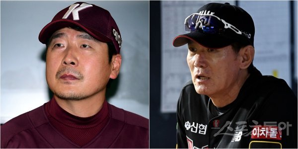 키움 홍원기 감독(왼쪽)-KT 이강철 감독, 사진=스포츠동아DB