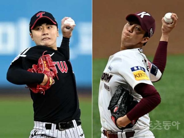 LG 김윤식(왼쪽), 키움 안우진. 스포츠동아DB