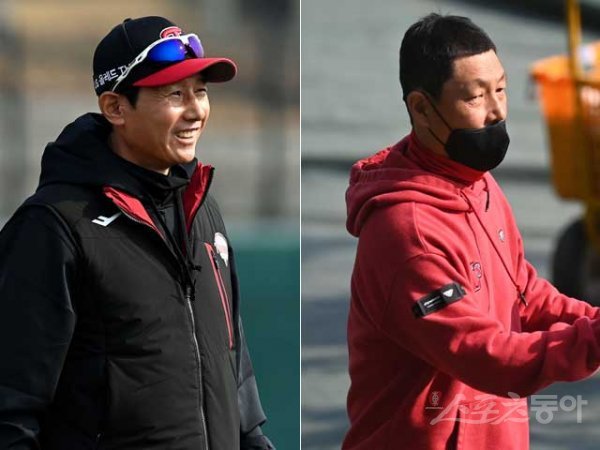 LG 염경엽 감독(왼쪽), 김정준 수석코치. 스포츠동아DB