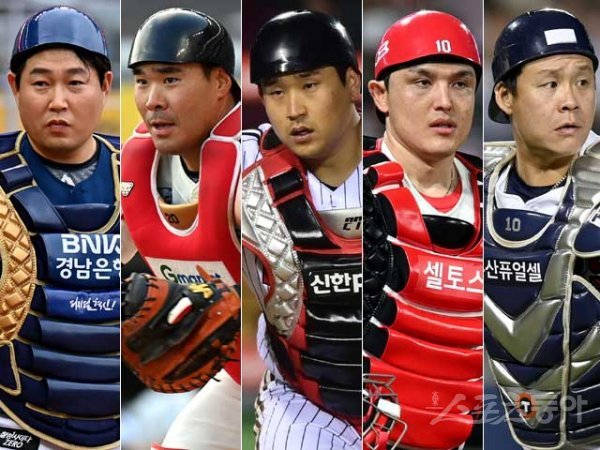 양의지, 이재원, 유강남, 박동원, 박세혁(왼쪽부터). 스포츠동아DB