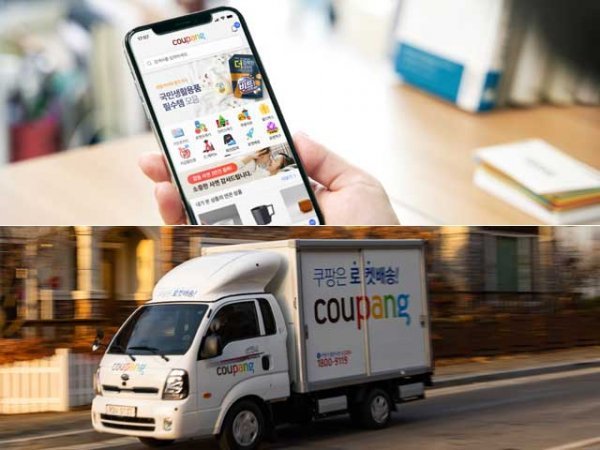 쿠팡 모바일 앱(위), 배송 트럭. 사진제공｜쿠팡