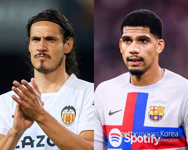 우루과이 대표팀의 카바니(왼쪽), 아라우호. 사진=게티이미지코리아