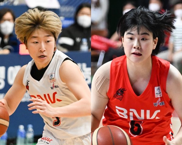 BNK썸 안혜지(왼쪽), 이소희. 사진제공 | WKBL