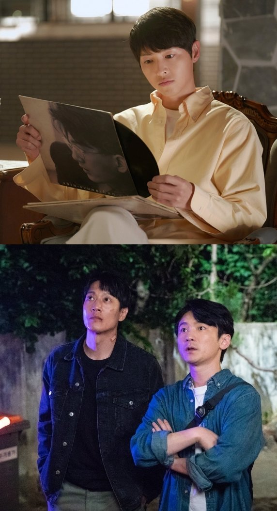 사회적 이슈 다룬 드라마들이 잇달아 나와 눈길을 끈다. 거대 권력에 대한 갑질을 그린 송중기 주연의 JTBC ‘재벌집 막내아들’(위), 촉법소년 범죄를 담은 김래원의 SBS ‘소방서 옆 경찰서’ 등이다. 사진제공| JTBC·SBS