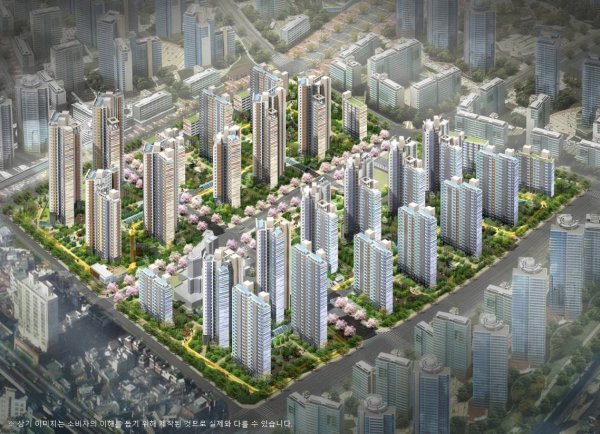 서울에 모처럼 선보이는 대단지 브랜드 아파트 ‘장위자이 레디언트’의 조감도. GS건설은 장위뉴타운을 대표하는 랜드마크가 될 수 있도록 설계부터 특화시설까지 최고급 아파트를 공급할 예정이다. 사진제공|GS건설